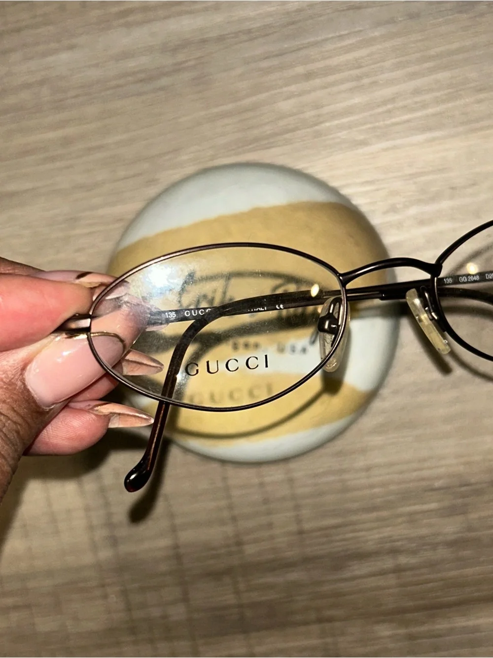 Gucci Brown Stainless Steel Optical Glasses